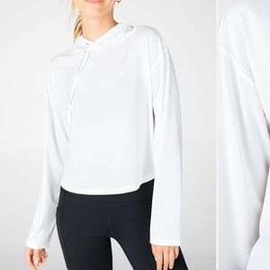 Fabletics White Cropped Hoodie